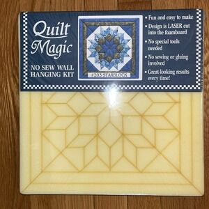 New Quilt Magic No Sew Wall Hanging Kit #203 Starblock Blue Green Square